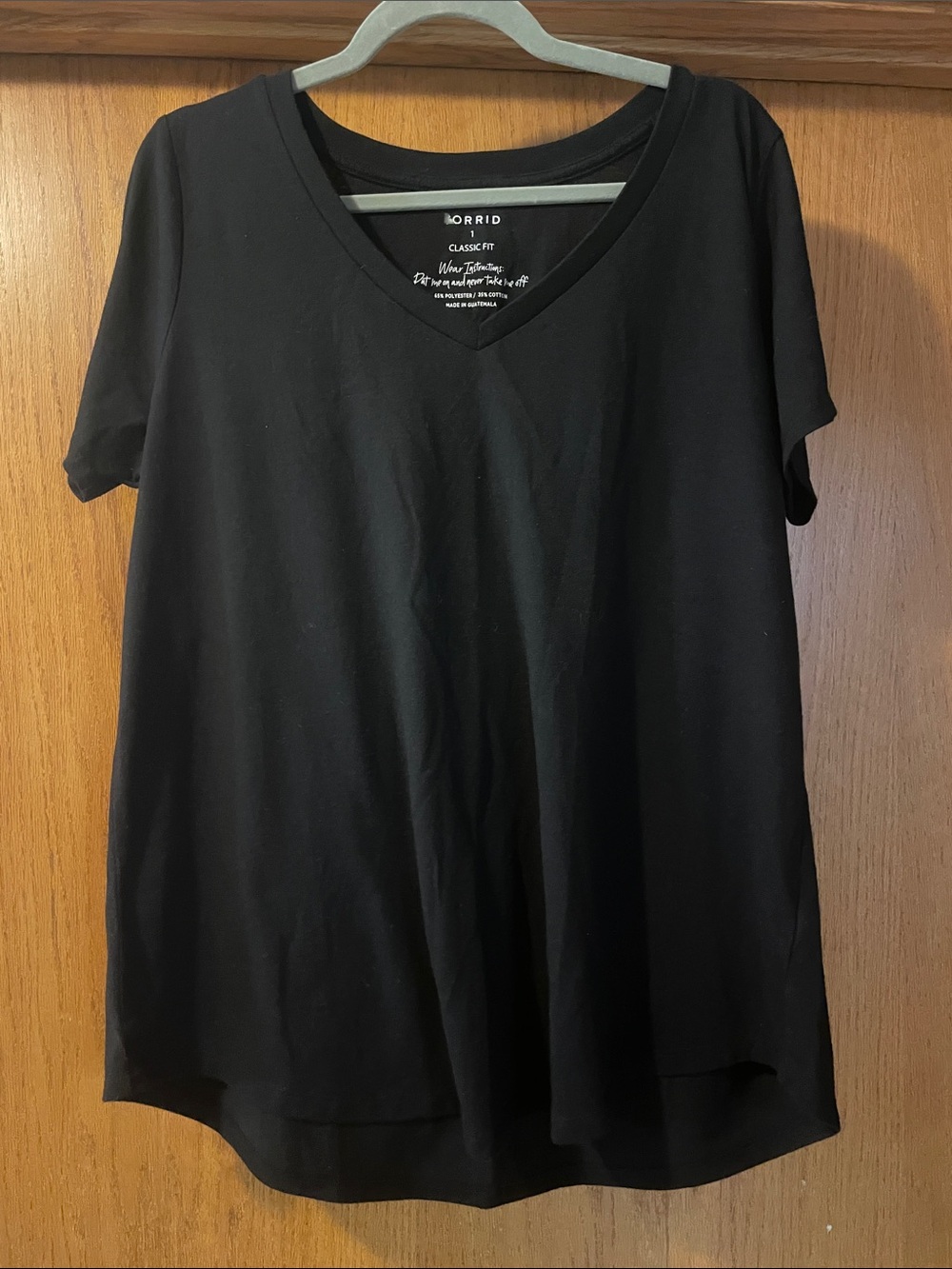 torrid Black V-Neck Classic Tee